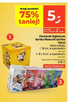 Chusteczki higieniczne Kartika Minecraft 56 szt. promocja w Dealz