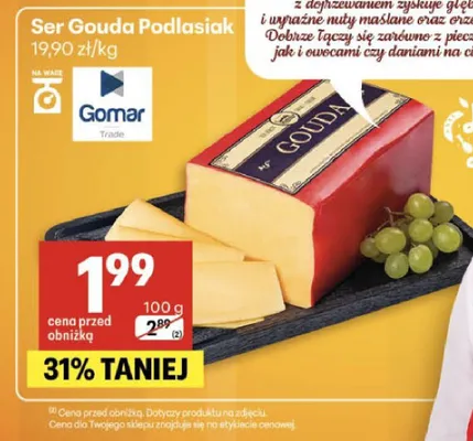 Ser Gouda Podlasiak Gomar Trade promocja w Delikatesy Centrum
