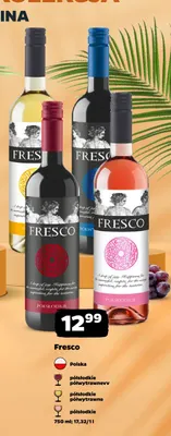 Wino różowe Fresco półsłodkie promocja w Netto
