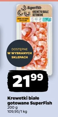 Krewetki białe gotowane SuperFish promocja w Netto