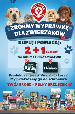 Karmy i przysmaki dla zwierząt Tous Mes Amis, Plénima promocja w Leclerc