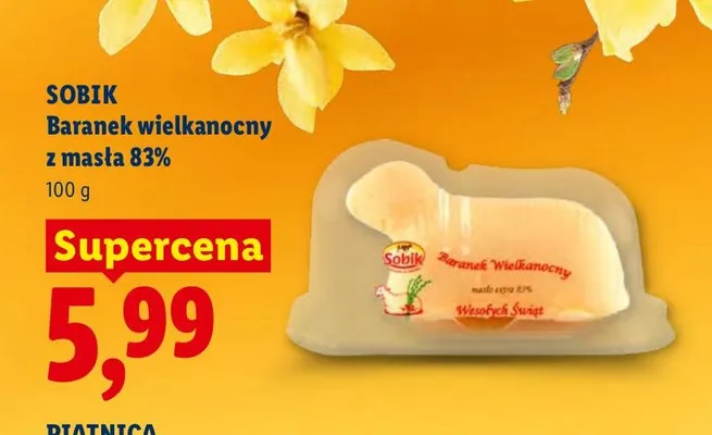 Baranek wielkanocny z masła 83% promocja w Lidl