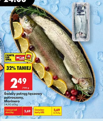 Świeży pstrąg tęczowy patroszony Marinero promocja w Biedronka