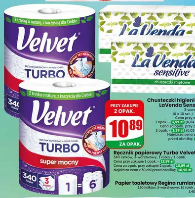Ręcznik papierowy Turbo Velvet super mocny promocja w Dino