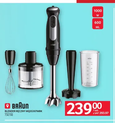 Blender ręczny MQ55307MBK Braun promocja w Selgros