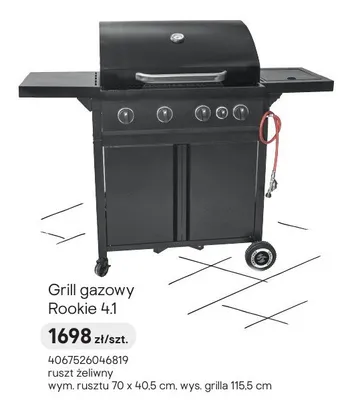 Grill gazowy Rookie 4.1 Castorama promocja w Castorama