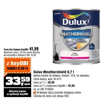 Farba Dulux Weathershield 0,7l promocja w OBI