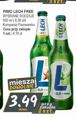 Piwo bezalkoholowe Lech Free promocja w Słoneczko