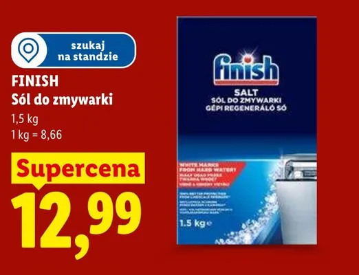 Sól do zmywarki Finish promocja w Lidl