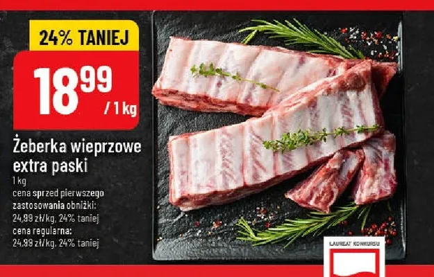 Żeberka wieprzowe extra paski promocja w POLOmarket