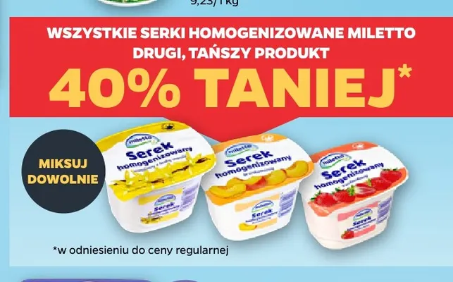 Serki homogenizowane Miletto promocja w Netto