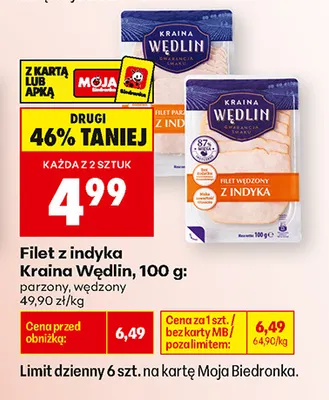 Filet z indyka wędzony Kraina Wędlin promocja w Biedronka