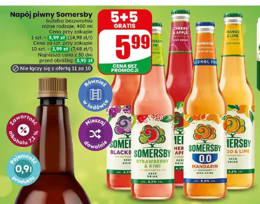 Napój piwny Somersby Cherry & Apple promocja w Dino