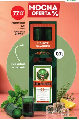 Likier Jagermeister z 2 kieliszkami promocja w Żabka