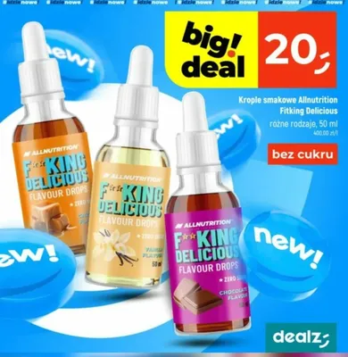 Krople smakowe Allnutrition F**king Delicious Flavour Drops caramel bez cukru promocja w Dealz