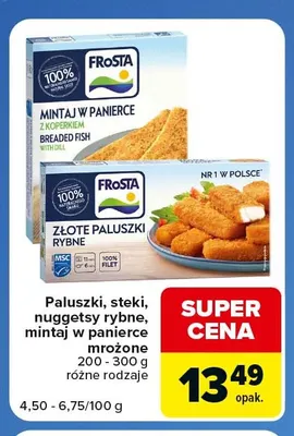 Mintaj w panierce mrożony Frosta promocja w Carrefour Market