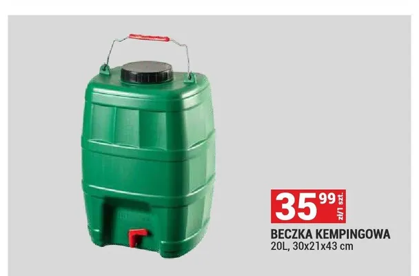 Beczka kempingowa 20 l promocja w Merkury Market