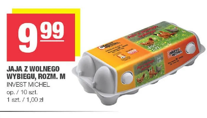 Jajka kurze z wolnego wybiegu rozm. M Invest Michel promocja w SPAR
