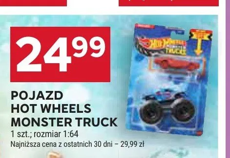 Pojazd Hot Wheels Monster Truck rozmiar 1:64 promocja w Stokrotka