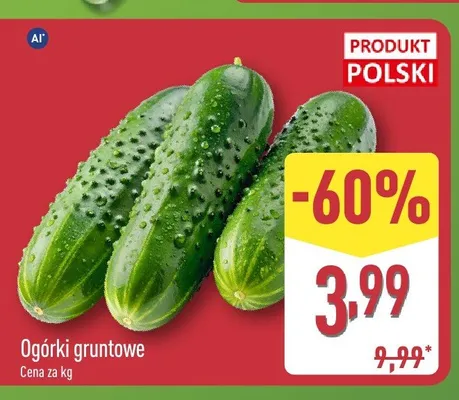 Ogórki gruntowe polskie promocja w Aldi