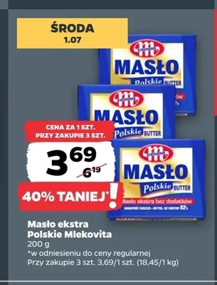 Masło ekstra Polskie Mlekovita promocja w Netto