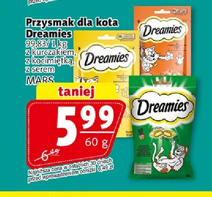 Przysmak dla kota z kocimiętką Dreamies promocja w Prim Market