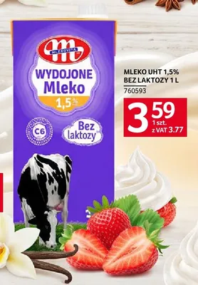 Mleko UHT bez laktozy Wydojone Mlekovita 1,5% promocja w Selgros