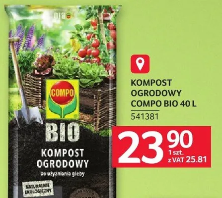 Kompost ogrodowy Compo Bio 40 l promocja w Selgros