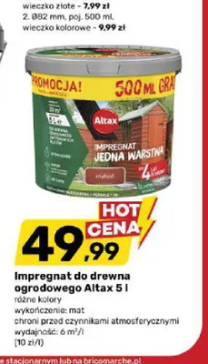 Impregnat do drewna ogrodowego Altax promocja w Bricomarche