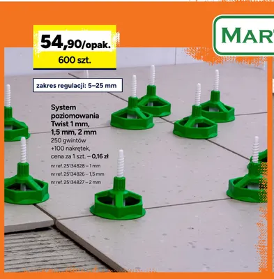 System poziomowania Twist 2 mm Marten promocja w Bricoman