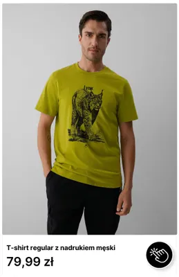 T-shirt regular z nadrukiem męski promocja w 4F