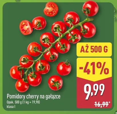 Pomidory cherry na gałązce klasa I promocja w Aldi
