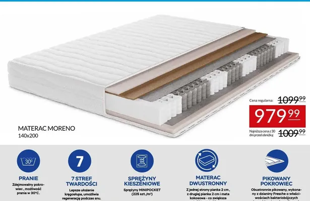 Materac Moreno 140x200 promocja w Abra Meble