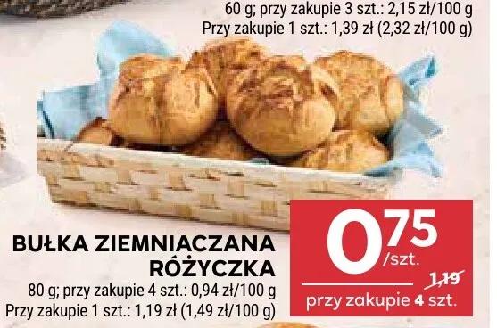 Bułka ziemniaczana różyczka promocja w Stokrotka