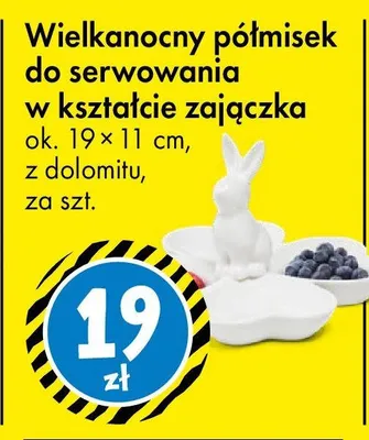 Wielkanocny półmisek do serwowania w kształcie zajączka promocja w Tedi