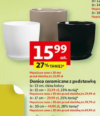 Donica ceramiczna z podstawką promocja w Auchan