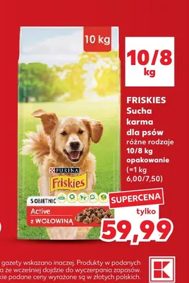 Sucha karma dla psów Purina Friskies Active z wołowiną promocja w Kaufland
