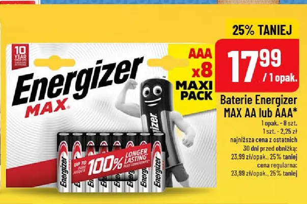 Baterie Energizer Max Aaa 8-pak promocja w POLOmarket