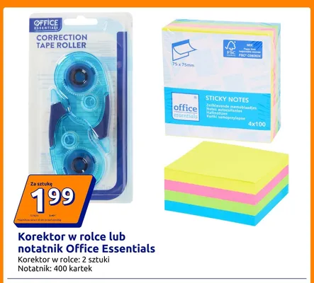 Korektor w rolce Office Essentials 2-pak promocja w Action