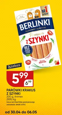 Parówki Krakus z szynki promocja w Chata Polska