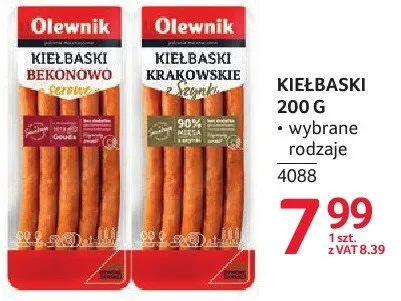 Kiełbaski 200 g wybrane rodzaje promocja w Selgros