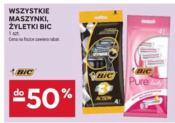 Wszystkie maszynki, żyletki BIC 1szt promocja w Stokrotka