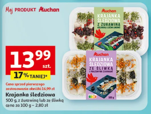 Krajanka śledziowa z czerwoną lub ze śliwką promocja w Auchan