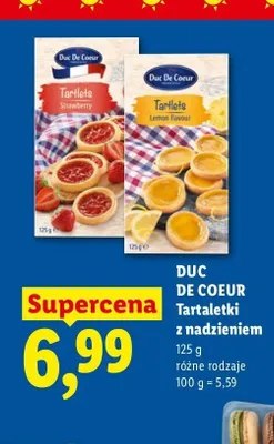 Tartaletki z nadzieniem truskawkowym Duc De Coeur promocja w Lidl