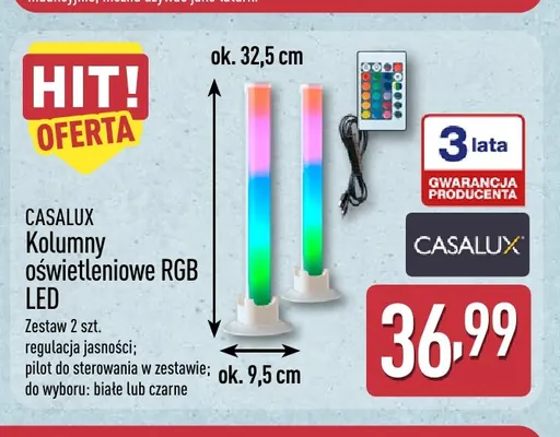 Kolumny oświetleniowe RGB LED 2-pak Casalux promocja w Aldi