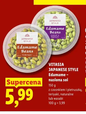 Edamame nasiona soi teriyaki Vitasia Japanese Style promocja w Lidl