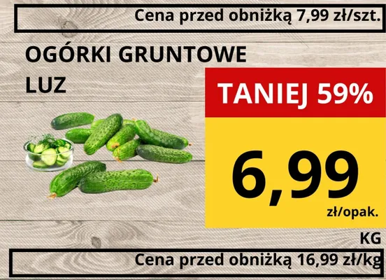 Ogórki gruntowe luz promocja w Supeco
