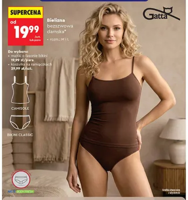 Koszulka na ramiączkach bezszwowa damska Gatta promocja w Biedronka