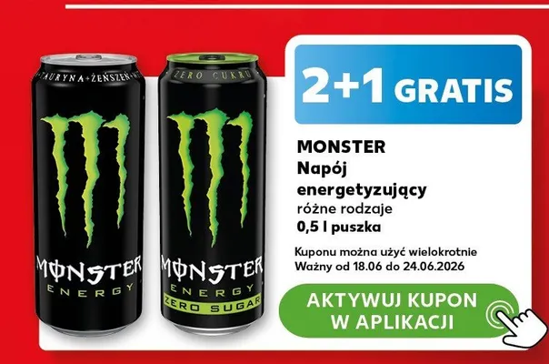 Napój energetyzujący Monster Energy promocja w Kaufland