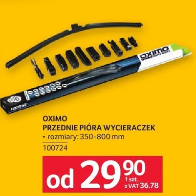Przednie pióra wycieraczek Oximo rozmiary 350-800 mm promocja w Selgros